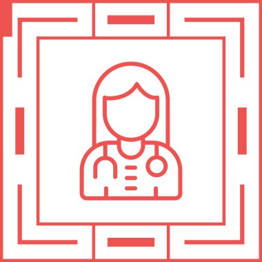Kadın doktor web simgesi, illüstrasyon 