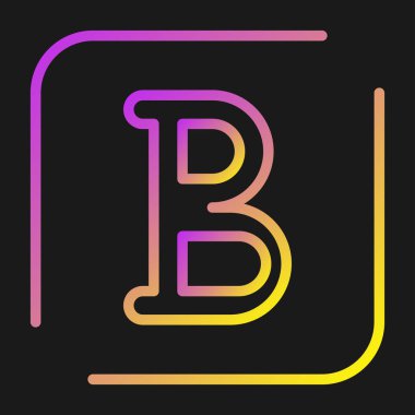 Kalın yazı tipi logo tasarım şablonu çizimi
