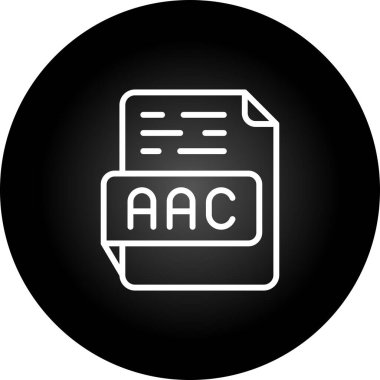 AAC dosya simgesinin beyaz arkaplan üzerindeki web için modern düz tasarımı
