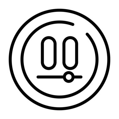  Video Duraklatma Çemberi Simgesi, vektör illüstrasyonu 