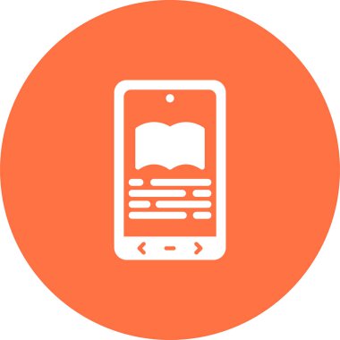 E-kitap okuyucu simgesi. Web simgesi basit illüstrasyon