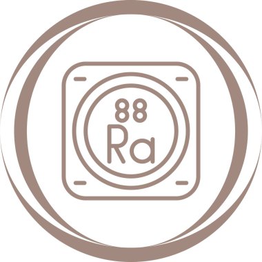 radyum kimyasal element simgesi web basit illüstrasyon