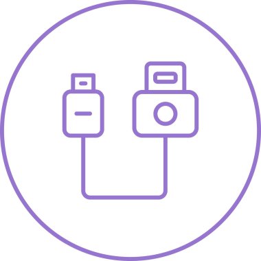 USB modern simgesinin vektör illüstrasyonu 