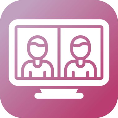 Telepresence simgesinin vektör illüstrasyonu 