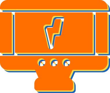 Şimşek elektrik sembolü, vektör simgesi 