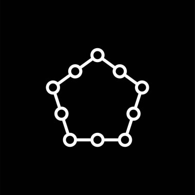 Yuvarlak köşeli altı köşeli simge ana hatlı vektör çizimi düz resim biçimi