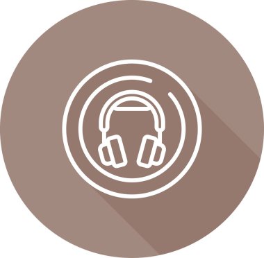 kulaklık simgesi web basit illüstrasyon