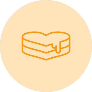 Kalp şeklinde pasta. Web simgesi basit illüstrasyon