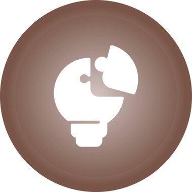 puzzle ampul simgesi, vektör illüstrasyonu, problem sembolü 