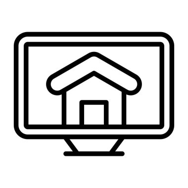 Masaüstü ekranı. Web simgesi basit illüstrasyon