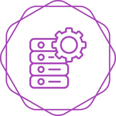 Veritabanı yönetimi. Web simgesi basit illüstrasyon