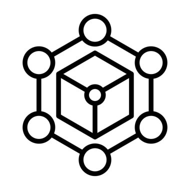 Blockchain ağı. Web simgesi basit illüstrasyon 