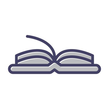 Açık kitap. Web simgesi basit illüstrasyon 