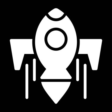 roket simgesi, vektör illüstrasyonu basit tasarım