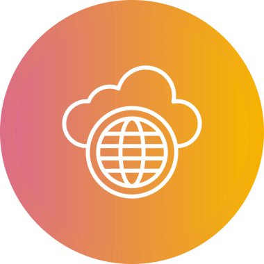 Bulut Ağı simgesi, vektör illüstrasyonu basit tasarım