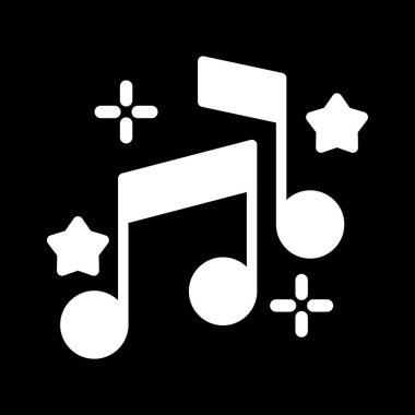 müzik notaları simgesi, web basit illüstrasyonu