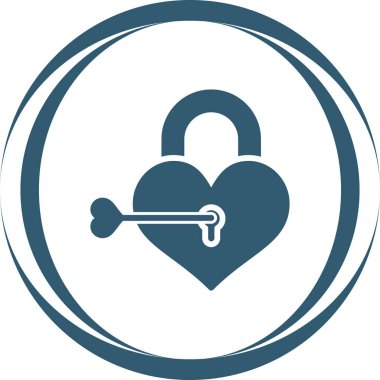 Aşk kilit simgesi. düz tasarım biçimi.