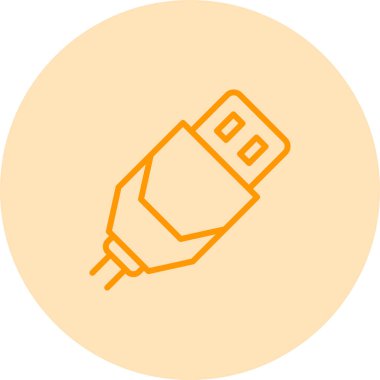 usb kablo simgesi, vektör illüstrasyonu basit tasarım