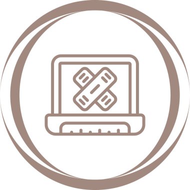 dizüstü bilgisayar simgesi, vektör illüstrasyonu basit tasarım