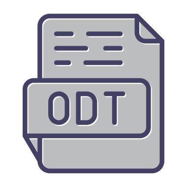 odt dosya biçimi simgesi, vektör illüstrasyonu