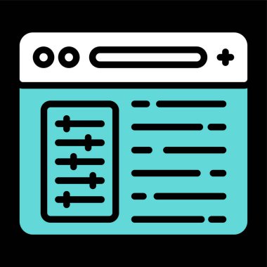 Ayarları satırı simgesi, vektör çizim 