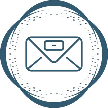 Damga simgesiyle Zarfın vektör illüstrasyonu