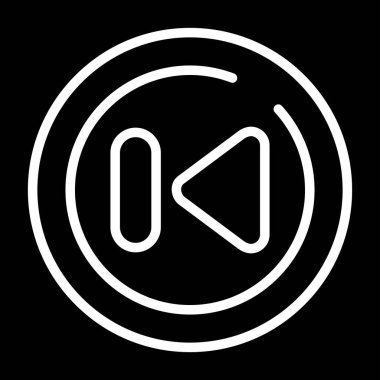 vector illustration,  Rewind Circle Icon 