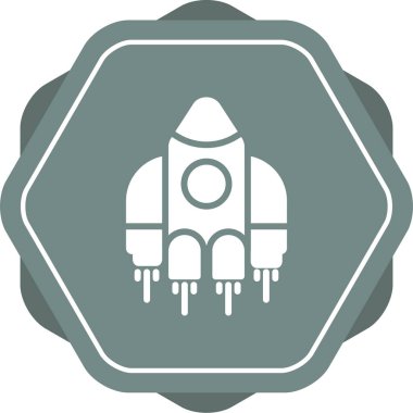 Uzay gemisi web simgesi, vektör illüstrasyonu