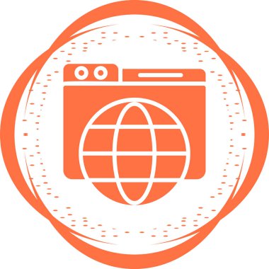 Web tarayıcı simgesi, vektör illüstrasyonu basit tasarım
