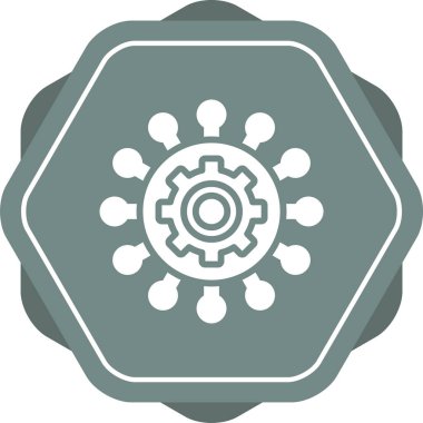 dişli düz simge, vektör çizimi, işlevsellik sembolü