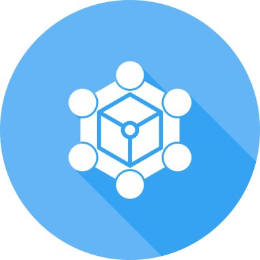 Blockchain ağı. Web simgesi basit illüstrasyon 