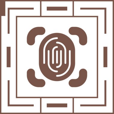 Parmak izi tarayıcısı. Web simgesi basit illüstrasyon