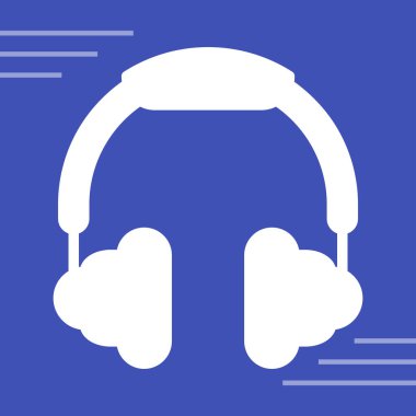 kulaklık simgesi web basit illüstrasyon