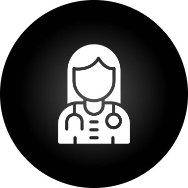 Kadın doktor web simgesi, illüstrasyon 