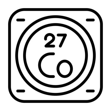 Periyodik tablonun metal kimyasal elementinin web illüstrasyonu