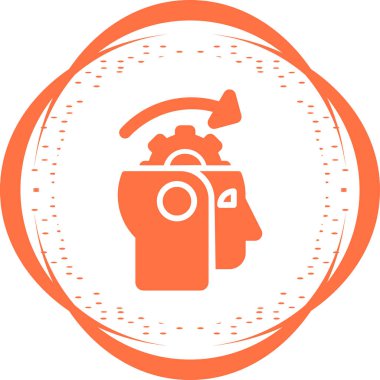 Makine öğrenme çizgisi simgesi, vektör illüstrasyonu 