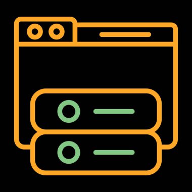 Vektör illüstrasyon simgesi Windows Sunucusu.