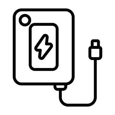 Power Bank vektör illüstrasyonunun simgesi