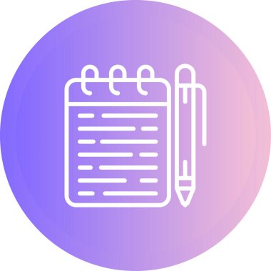 Memo pad modern simgesinin vektör illüstrasyonu