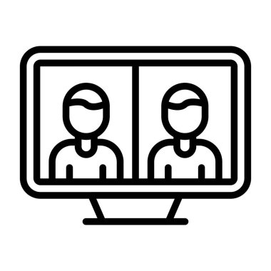 Telepresence simgesinin vektör illüstrasyonu 