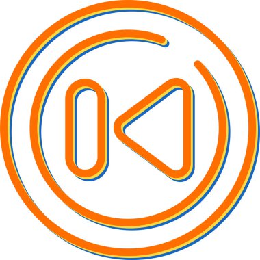 vector illustration,  Rewind Circle Icon 
