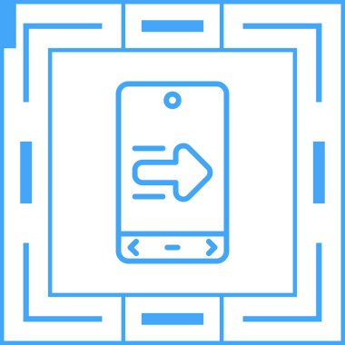 Sağ oklu cep telefonu. Web simgesi vektör tasarımı