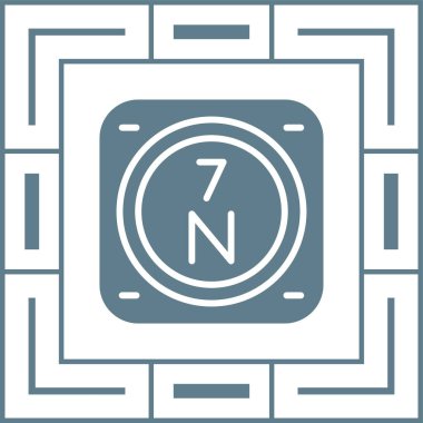 Nitrojen, N, kimyasal periyodik element simgesi. Periyodik tablonun kimyasal elementi