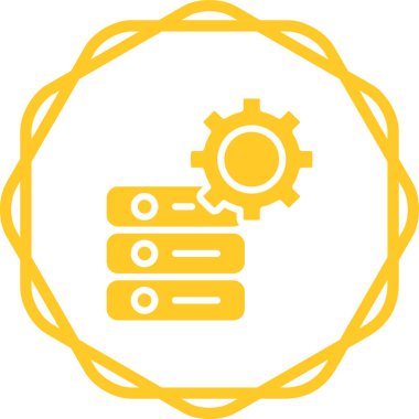 Veritabanı yönetimi. Web simgesi basit illüstrasyon