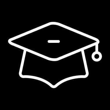 mezuniyet başlığı simgesi web basit illüstrasyon