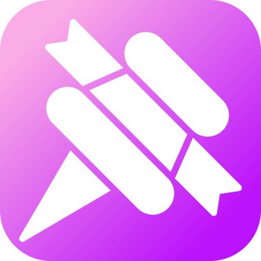 Kurdeleli Pushpin. Web basit illüstrasyonu