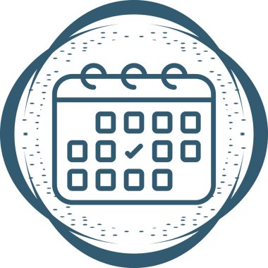 İşaretleme simgesi vektör illüstrasyonlu takvim