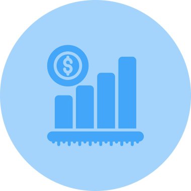 Dolar sembollü büyüme grafiği, vektör illüstrasyonu