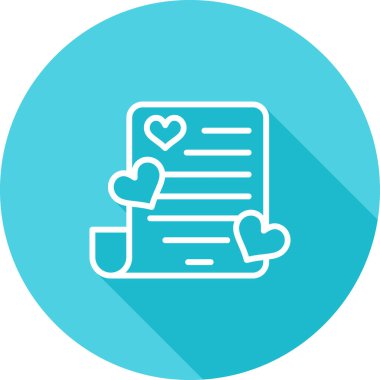 Romantik şiir ikonunun vektör illüstrasyonu