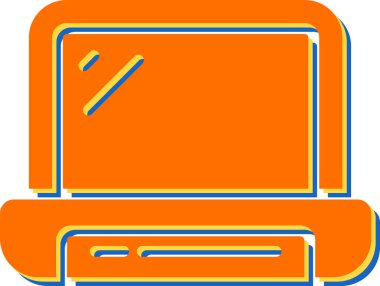 dizüstü bilgisayar simgesi, vektör illüstrasyonu basit tasarım